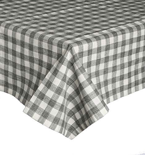 Ruth&Boaz Cotton Buffalo Check Square Tablecloth for Family Dinners & Indoor or Outdoor Parties (Black-White, 132cmX132cm) von Ruth&Boaz