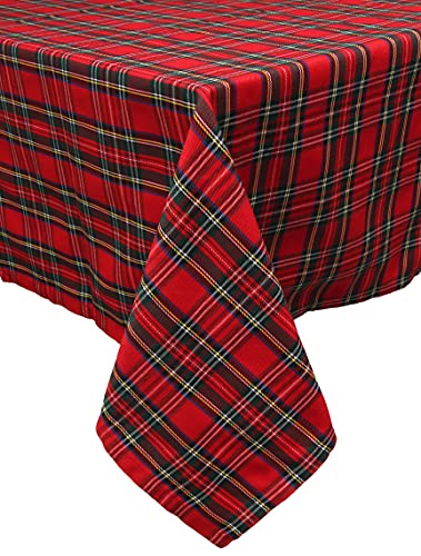 Ruth&Boaz Traditional Scottish Tartan Plaid Square Tablecloth for Famly Dinners & Christmas Parties (Red, 140cmX259cm) von Ruth&Boaz