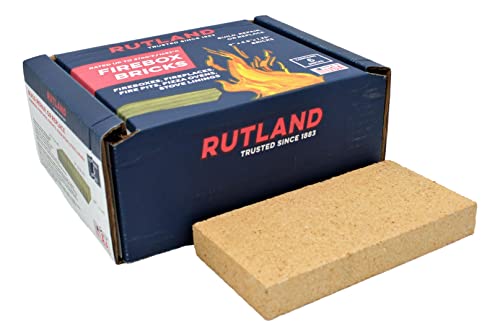 Rutland Products FIRE Bricks, 4.5" x 9" x 1.25" Feuerstein (6 Steine/Box), 11,4 x 22,9 x 3,2 cm, Zementziegel, Lederfarben, 23.18 x 24.13 x 13.97 cm von Rutland Products