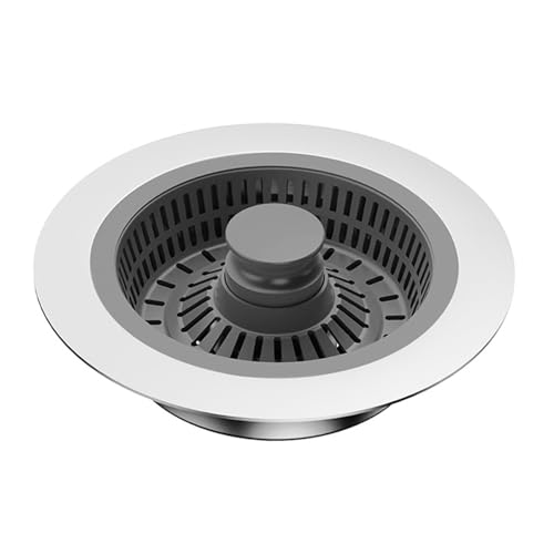 Küchenspülensieb aus Edelstahl, 3 in 1 Pop Up Bodenablauf Filter, Küchenspüle Abflusssieb, 71–85mm Lochdurchmesser, Tiefe größer als 4 cm kann installiert Werden, Idealer Schutz für Küchenspülen von Rutovex