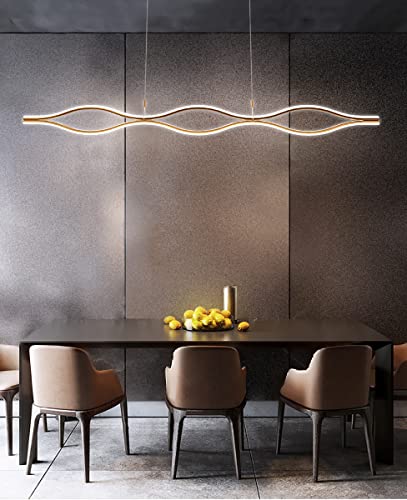 RuuXanthous Moderner dimmbarer Wellen-Pendelleuchter, höhenverstellbar für Esszimmer, Wohnzimmer, Küche, stilvolle Esstisch-Deckenleuchte RuuXanthous Moderner dimmbarer Wellen-Pendelleuchter, höhenverstellbar für Esszimmer, Wohnzimmer, Küche, stilvolle Esstisch-Deckenleuchte von RuuXanthous