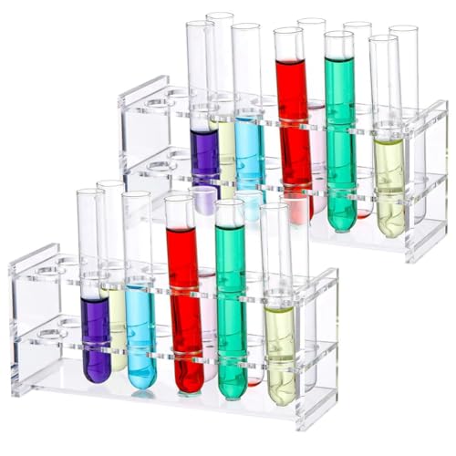 Ruuizksa 2 STK. 12 10ml Acryl-Zentrifugenröhrchenhalter Teströhrenständer 16mm Acryl-Klarsicht-Teströhrenhalter von Ruuizksa