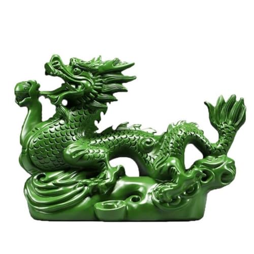 Ruuizksa 2024 Chinesische Tierkreiszeichen-Holzdrachenfigur Chinesische Drachenstatue Mini-Holzchinesische Drachenstatue Figur Tierkreiszeichen Grün von Ruuizksa