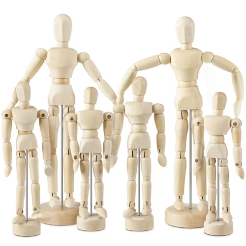 Ruuizksa 6-Teiliges Künstler-Mannequin-Modell-Set Aus mit Beweglicher Figur und Ständer Flexible Gelenk-Mannequin von Ruuizksa