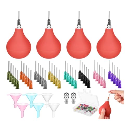 Ruuizksa Keramisches Schieber Flasche mit Fülltrichter Nadel 3 Unzen Werkzeug Set Rot Metall für Ton Glasur Squeeze Flasche von Ruuizksa