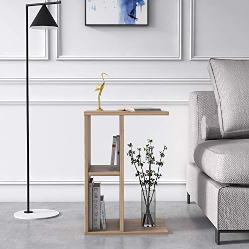 Ruumstore Side Table, Slot Side Table, Chipboard, Oak, One Size, Easy Assembly, 30D x 40W x 59H von Ruumstore