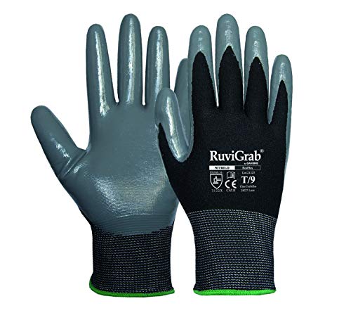 Ruvigrab 12 Handschuh, Polyester, Nitril-Beschichtung, Schwarz von Ruvigrab