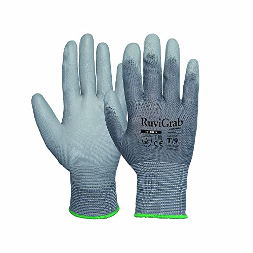 Ruvigrab Handschuh, mit PU-Beschichtung, Grau von Ruvigrab