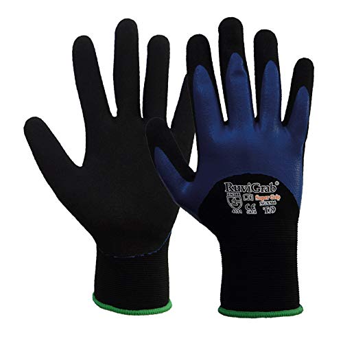 Ruvigrab Handschuh 15G doppelt beschichtet Nitril + sandy Nitril von Ruvigrab