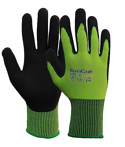 Ruvigrab Handschuhe, Nylon, Naturlatex-Beschichtung, Sandy Finish von Ruvigrab