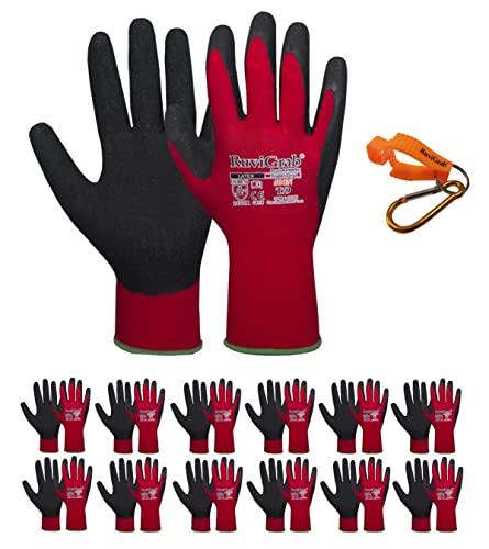 Ruvigrab - Arbeitshandschuh aus Latex | rutschfeste Handschuhe | Gartenhandschuhe | Handschuhe für Industrie, Bau, Landwirtschaft oder allgemeinen Gebrauch | Arbeitshandschuh für Herren und Damen von Ruvigrab