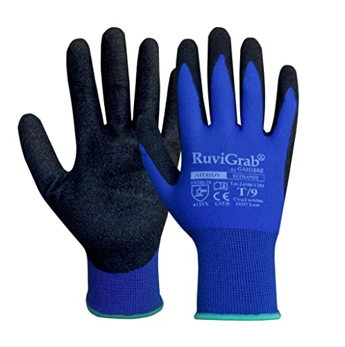 Ruvigrab - Sandy Nitril Arbeitshandschuh | Sanitär-Handschuhe | Gartenhandschuhe | Lederhandschuhe | Arbeitsschutzhandschuhe | Mechanische Handschuhe von Ruvigrab