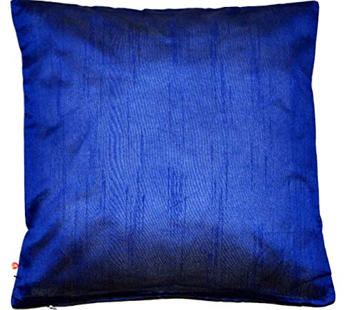 Ruwado Basics Blau Kissenbezug mit unsichtbarer Reißverschluss, 100% weiche Dupionseide Kissenhülle für Sofa & Bett Kissen - 40 cm x 40 cm von Ruwado