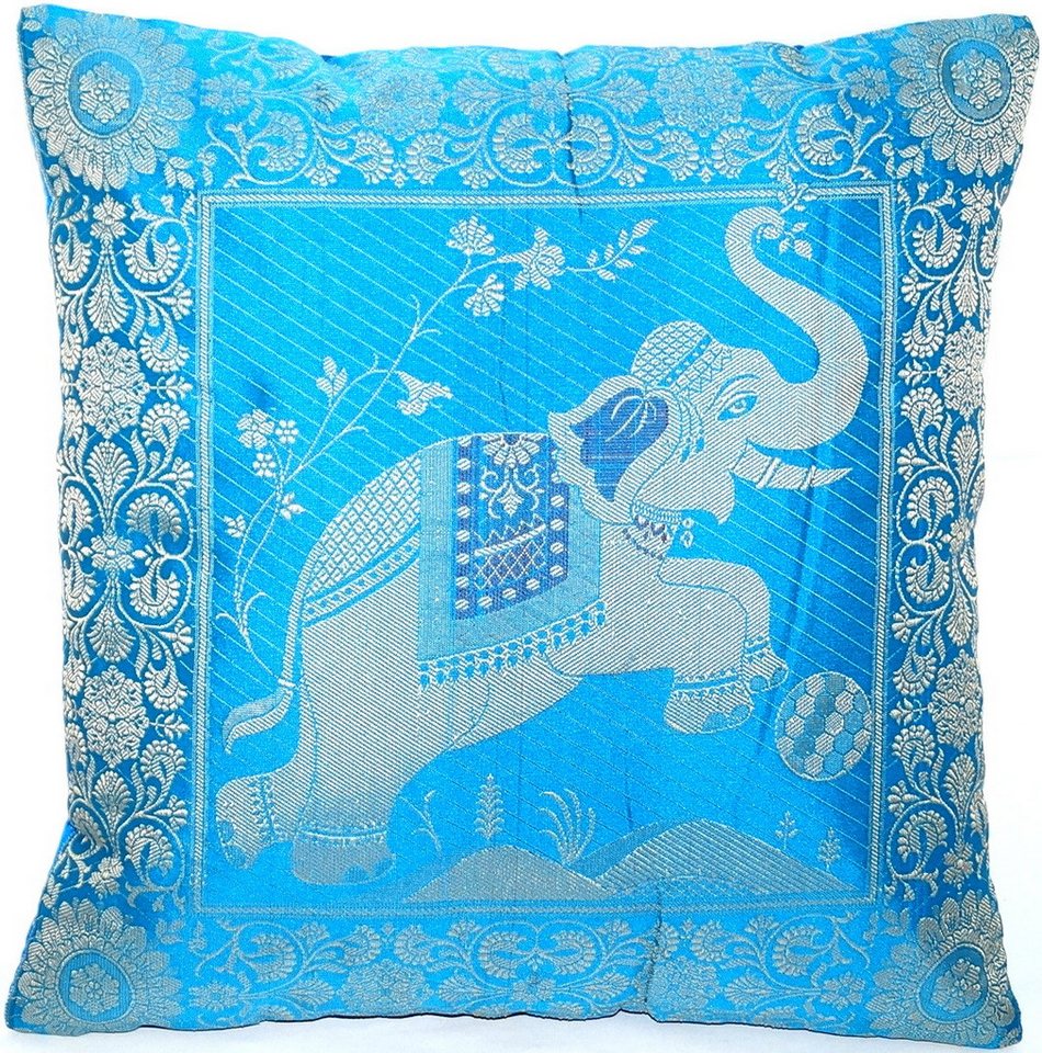 Ruwado Dekokissen - Handgefertigt Kissenbezug aus Indische Banarasi Seide - 40cmx40cm, "Handgewebt und Handgenäht aus Indien" Ruwado Dekokissen - Handgefertigt Kissenbezug aus Indische Banarasi Seide - 40cmx40cm, "Handgewebt und Handgenäht aus Indien" von Ruwado