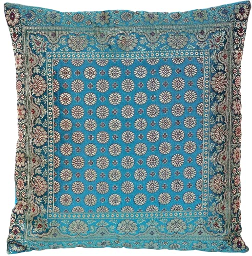 Ruwado Türkis Seide Kissenbezug | Zierkissenbezug | Sofakissenbezug | Dekokissen | Zierkissen | Kissenhülle - 40 cm x 40 cm ***Handgewebt und Handgefertigt von Kunsthandwerkern aus Kaschmir-Indien*** Ruwado Türkis Seide Kissenbezug | Zierkissenbezug | Sofakissenbezug | Dekokissen | Zierkissen | Kissenhülle - 40 cm x 40 cm ***Handgewebt und Handgefertigt von Kunsthandwerkern aus Kaschmir-Indien*** von Ruwado