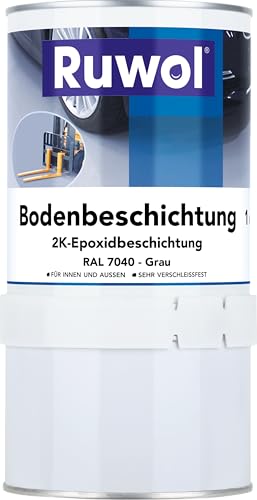 Ruwol 2K Epoxy Bodenbeschichtung Fenstergrau (RAL 7040) 1 Kg von Ruwol