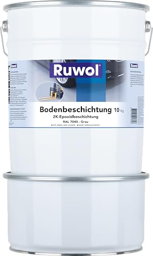 Ruwol 2K Epoxy Bodenbeschichtung Fenstergrau (RAL 7040) 10 Kg von Ruwol