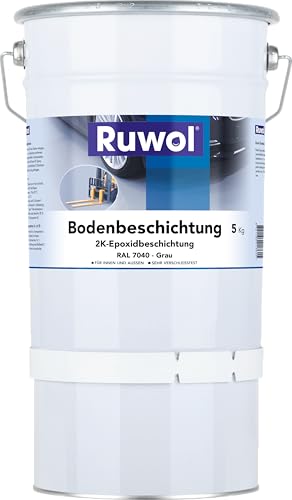 Ruwol 2K Epoxy Bodenbeschichtung Fenstergrau (RAL 7040) 5 Kg von Ruwol