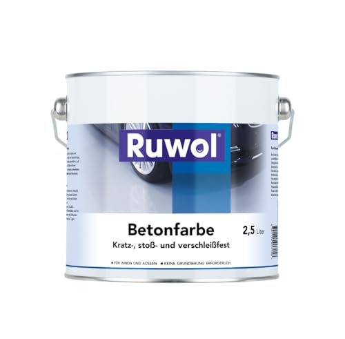 Ruwol Betonfarbe Rapsgelb (RAL 1021) 2,5 liter - Betonfarbe außen frostsicher - Bodenfarbe Außen- fassadenfarbe sockelfarbe Farbe für Beton, Holz, Stein - Innen & Außen - Terrassen und Einfahrten von Ruwol
