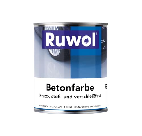 Ruwol Betonfarbe Rapsgelb (RAL 1021) 750 ml - Betonfarbe außen frostsicher - Bodenfarbe Außen- fassadenfarbe sockelfarbe Farbe für Beton, Holz, Stein - Innen & Außen - Terrassen und Einfahrten von Ruwol