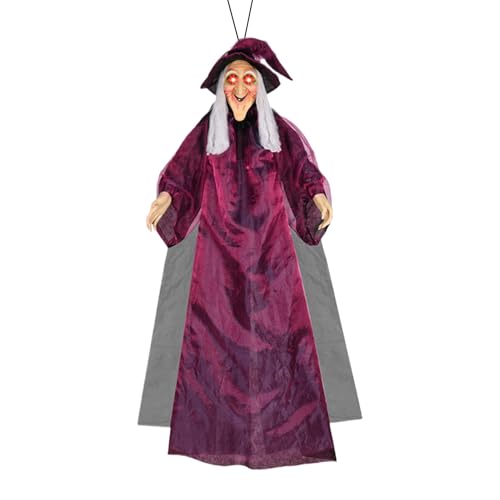 Animierte Hängende Sprechende Halloween-Hexe mit Leuchtenden Augen, Gruselige Requisiten, gruselige Hexe, Halloween Deko Outdoor für Garten, Hof, Rasen Animierte Hängende Sprechende Halloween-Hexe mit Leuchtenden Augen, Gruselige Requisiten, gruselige Hexe, Halloween Deko Outdoor für Garten, Hof, Rasen von Ruwshuuk