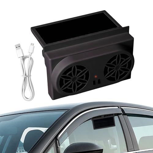 Ruwshuuk Auto Fenster Lüfter - Solarbetriebener Kühllüfter | Wiederaufladbarer Ventilator Für Reise Camping Wohnmobil von Ruwshuuk