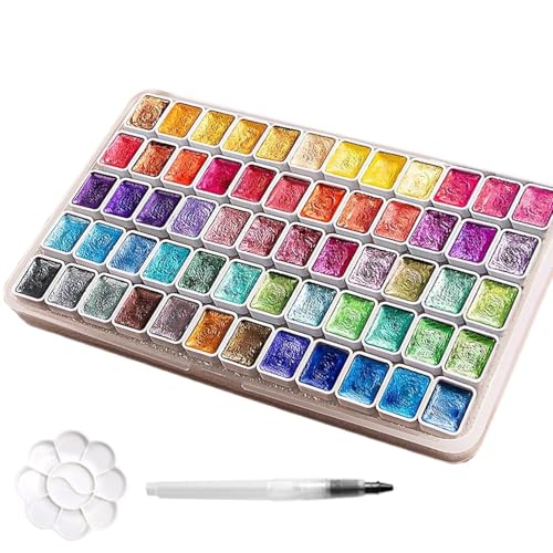 Ruwshuuk Epoxidharz Farbpigmente - Mineralperlen-Pigment,60 Farben Glitzer Mineral-Malpalette Tragbar Für Anfänger Nägel Und Kreativprojekte von Ruwshuuk