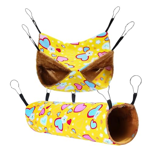 Ruwshuuk Frettchen Hängematte Für Käfig | 2 Stück Kleintier Hängematte,Gemütliches Bett Für Kleintierkäfig Zuhause Kleintiere Mäuse Igel Spielbereich Bereicherung von Ruwshuuk