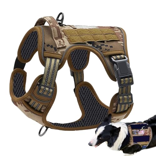 Ruwshuuk Hundegeschirr für Arbeitshunde, kein Ziehen, Hundegeschirr für Training, verstellbares Halsband mit Griff für große, mittelgroße tägliche Aufgaben, Outdoor-Abenteuer, Wandern, Camping von Ruwshuuk