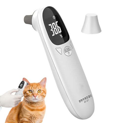 Ruwshuuk Hundeohrthermometer,Haustierthermometer für Hunde | Hunde-Tech-Zubehör - Welpenthermometer, Fiebererkennungsgerät, Heimtierbedarf, hochpräzise, klare LED-Anzeige, für Schafe oder Hunde Ruwshuuk Hundeohrthermometer,Haustierthermometer für Hunde | Hunde-Tech-Zubehör - Welpenthermometer, Fiebererkennungsgerät, Heimtierbedarf, hochpräzise, klare LED-Anzeige, für Schafe oder Hunde von Ruwshuuk