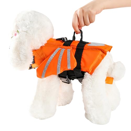 Ruwshuuk Hundeschwimmweste - Schwimmanzug Mit Sicherheitsfunktion,Reflektierende Einstellbare Schwimmhilfe Für Welpen Outdoor Boot Pool Schwimmsicherheit von Ruwshuuk