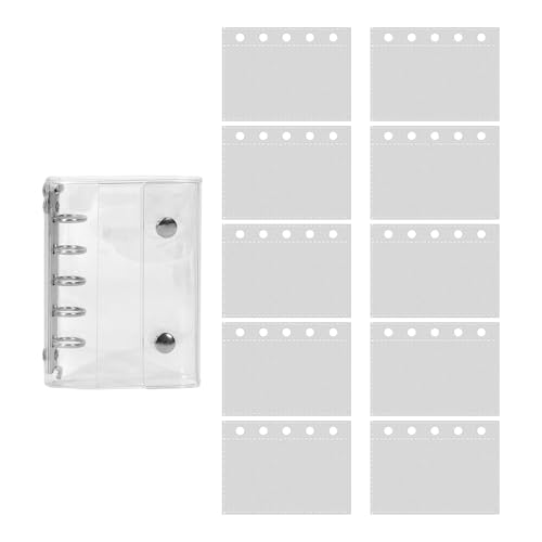 Ruwshuuk Notizpapier mit PVC transparentem Umschlag und 5 Ringen - Loseblatt Notizbuch 10 Blatt,Bastelset Für Geburtstagsfeier Flugreise Straße Kunst Scrapbooking von Ruwshuuk