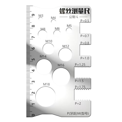Ruwshuuk Schrauben Gewindelehre, Schrauben Messlineal, Gewindelehre Für Werkstatt, Industrie, Mechanik, Sanitärinstallation, Holzbearbeitung von Ruwshuuk