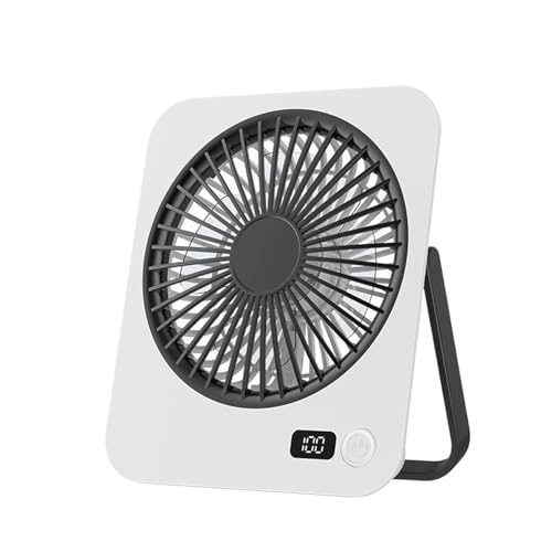 Ruwshuuk Tischventilator, Ventilator Für Schreibtisch, 5 Geschwindigkeitsstufen Persönlicher Kühler Mit 1200mAh Akku Für Reisen Schlafzimmer Camping Wandern von Ruwshuuk