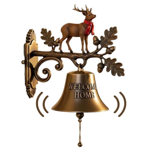 Ruwshuuk Weihnachtsglocken Zur Dekoration | Klingel Deko Wanddekoration | Vintage Garten Hof Deko Türklingel Für Hausflur Küche Innen Außen von Ruwshuuk