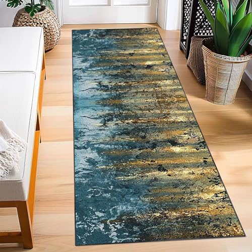 Läufer Teppich Flur rutschfeste Küchenteppich 100 x 450 cm Waschbare Flurläufer Teppich Flur Schmutzfangmatte kurzflor Fußmatte Lang Teppichläufer Flur Küchenläufer Teppich Läufer für Flur Küche von Ruxevnsy