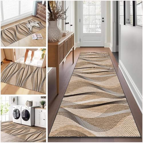 Teppich Läufer Flur Küche 100 x 180 cm rutschfest Waschbar Küchenläufer Küchenteppich Teppichläufer Flur Teppich Entryway Runner Teppich Fußmatte Lang Läufer Teppich für Flur Küche Eingang Korridor von Ruxevnsy