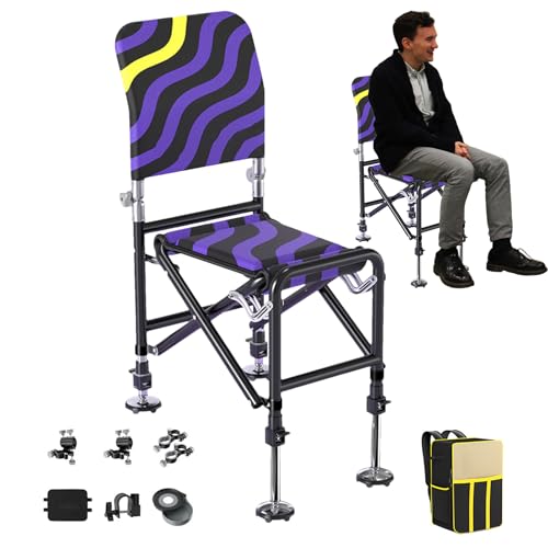 Ruyeiig Angelstuhl | Outdoor Klapphocker Mit Verstellbarer Höhe - Ergonomischer Stabiler Angelsitz Für Camping Wanderung Und Angeln Ruyeiig Angelstuhl | Outdoor Klapphocker Mit Verstellbarer Höhe - Ergonomischer Stabiler Angelsitz Für Camping Wanderung Und Angeln von Ruyeiig