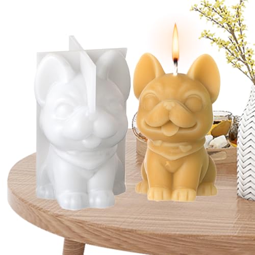 Ruyeiig Hundekerzen Silikonform - Tischdekoration Zierfiguren Betonformen - Dekofigur Beton Gießwerkzeug Mit 3D Handwerksform Für Gips Und Kerzenherstellung von Ruyeiig