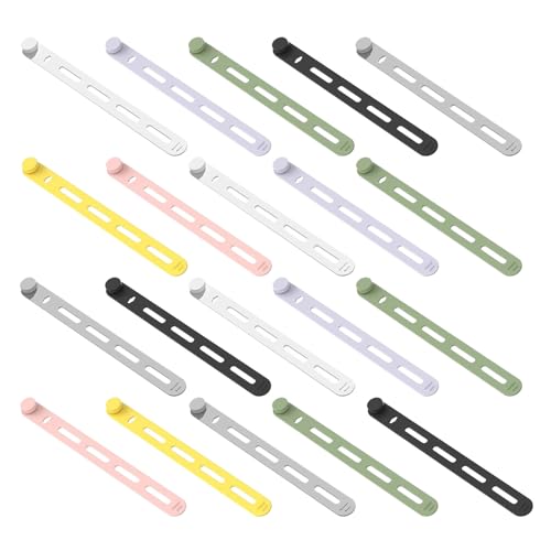 Ruyeiig Kabelbinder, Multifunktioneller elastischer Kabelorganizer zum Bündeln und Befestigen von Kabeln, 20 Stück Wiederverwendbare Halter Für Kleiderbügel Kabel Vorhänge von Ruyeiig