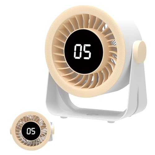 Ruyeiig Kleine Leise Tischventilatoren - 360° Schwenkbar | 5 Stufen Tragbar LED Display Wiederaufladbar Für Wohnzimmer Picknick Camping Ruyeiig Kleine Leise Tischventilatoren - 360° Schwenkbar | 5 Stufen Tragbar LED Display Wiederaufladbar Für Wohnzimmer Picknick Camping von Ruyeiig