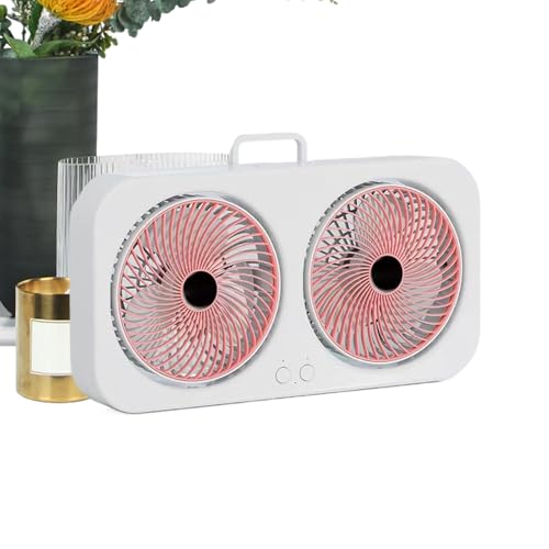Ruyeiig Schreibtischventilator | Doppelkopf Luftkühler,Leistungsstarker USB-Aufladbarer Aufhängbarer Ventilator Für Innenbereich Schlafzimmer Camping Reisezelt von Ruyeiig
