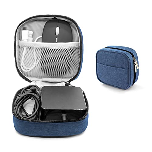 Ruyosn Kabel Organizer Tasche klein Wasserdicht Kabeltasche Maustasche mit Außentasche Elektronische Tasche Electro Organizer Cable Bag Elektronik Zubehör Organisator Kabel für Reise, Blau von Ruyosn