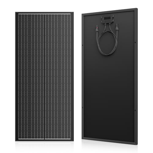Rvpozwer 18BB 100W Solarpanel, Schwarz N-Typ 12V 100W Solarmodul, 25% Hocheffiziente Monokristalline Solarmodule, PV-Modul wasserdicht nach IP68 mit MC4-Steckern für RV, Schiff, Dach, Off-Grid von Rvpozwer