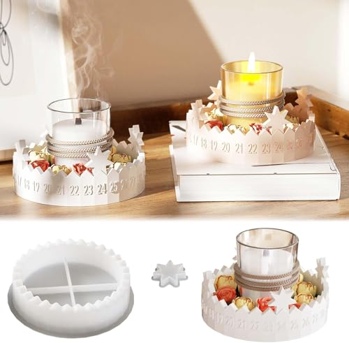2 Stück Gießformen Silikon Adventskranz,Gießform Adventskalender, Silikonformen Weihnachten für Gips, Epoxidharz Formen,Stern Silikonform für Kerzen aus Gips und Epoxidharz 2 Stück Gießformen Silikon Adventskranz,Gießform Adventskalender, Silikonformen Weihnachten für Gips, Epoxidharz Formen,Stern Silikonform für Kerzen aus Gips und Epoxidharz von Rwbimti