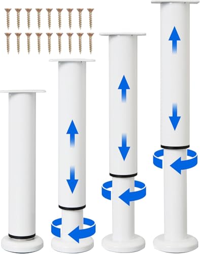 4 Stück Möbelfüße Verstellbar, 18-30cm Möbelfüße Höhenverstellbare Füße, Metall Schwarz Möbelbeine, Verstellbare Füße für Möbelfüsse, Schränk Füße, Bettfüße, Sofa, Nachttisch und TV-Ständer (White) 4 Stück Möbelfüße Verstellbar, 18-30cm Möbelfüße Höhenverstellbare Füße, Metall Schwarz Möbelbeine, Verstellbare Füße für Möbelfüsse, Schränk Füße, Bettfüße, Sofa, Nachttisch und TV-Ständer (White) von Rwbimti