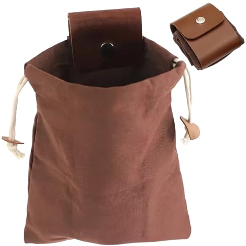 Foraging Bag 8.5x7.9 Inch Foldable Portable Drawstring Belt Pouch Multi-Use Canvas Pouch Harvest Bag for Travel, Camping, Hiking, Hunting, Claret von Rwigeboo
