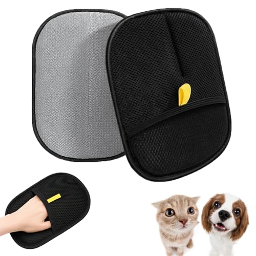 RxaGtn Handschuh Tierhaarentfernung, Katzenhaarentferner, 2 Stück Wiederverwendbare Tierhaarentferner Handschuh für Katzen und Hunde, Hundehaare Entfernen für Möbel, Kleidung und Teppiche von RxaGtn