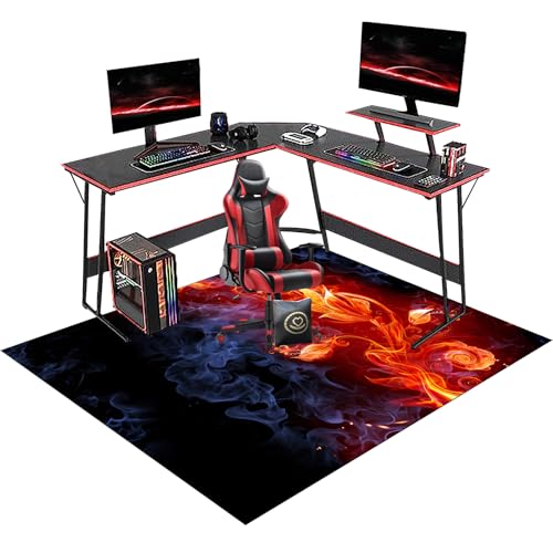 120 x 160 cm Bodenschutzmatte für Hartböden | Unterlage Schreibtischstuhl | Gaming Teppich | Bürostuhl Unterlage für Stühle | Bürostuhl Teppich Unterlage-Kratzfest für Parkett und Hartböden von RxiBeFuw