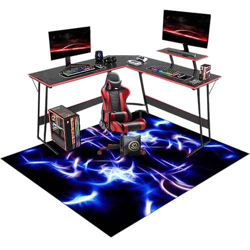 Gaming Bürostuhl Stuhlmatten für Hartböden und Teppich - Bodenschutzmatte Gaming - Bürostuhl Unterlage - 120 x 160 cm Bürostuhlmatte Stuhlunterlage Gaming - Computerstuhl Teppiche Bürostuhlunterlage von RxiBeFuw